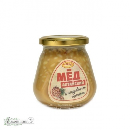 Мёд алтайский с кедровым орехом, 320 гр от производителя ООО «Алтайская компания «Медовый край» купить в интернет-магазине «Зеленщик».