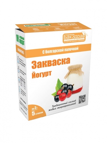 Закваска БакЗдрав «Йогурт» от производителя ООО «Бакздрав» купить в интернет-магазине «Зеленщик».